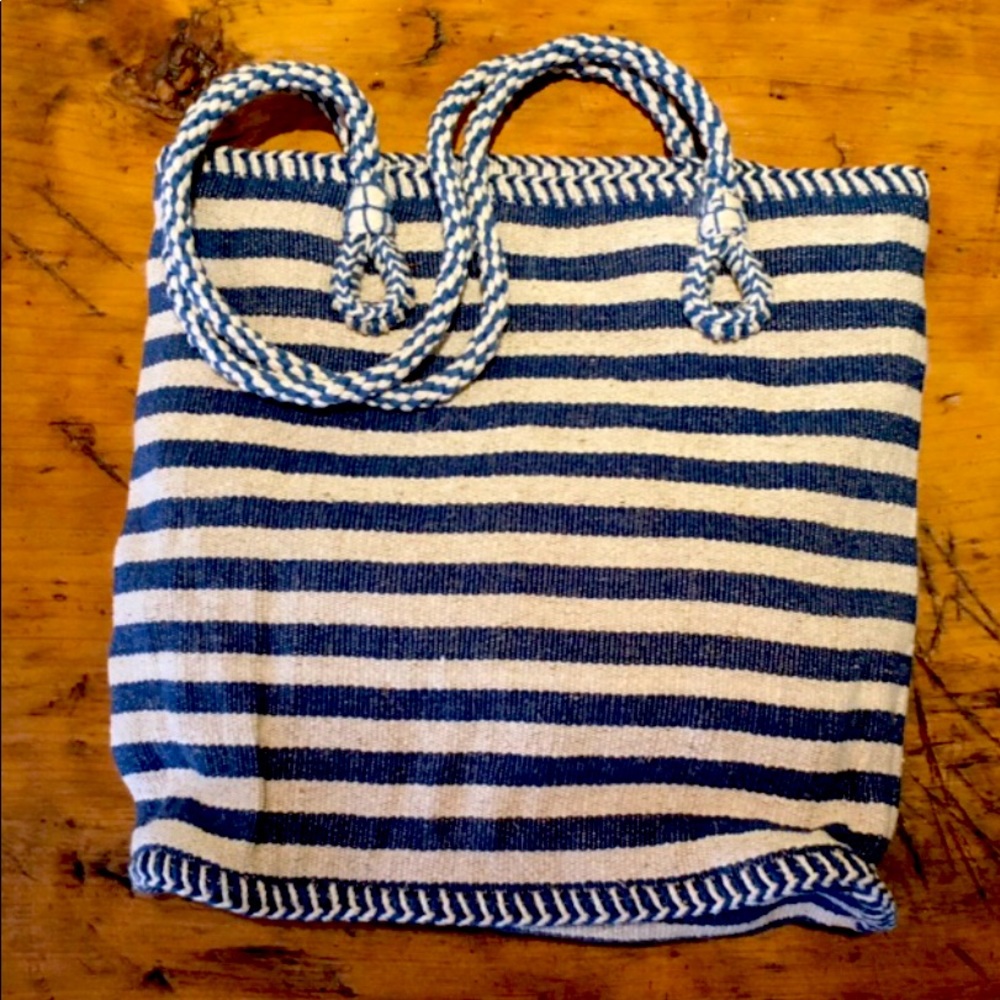 INDIGO STRIPED TOTE